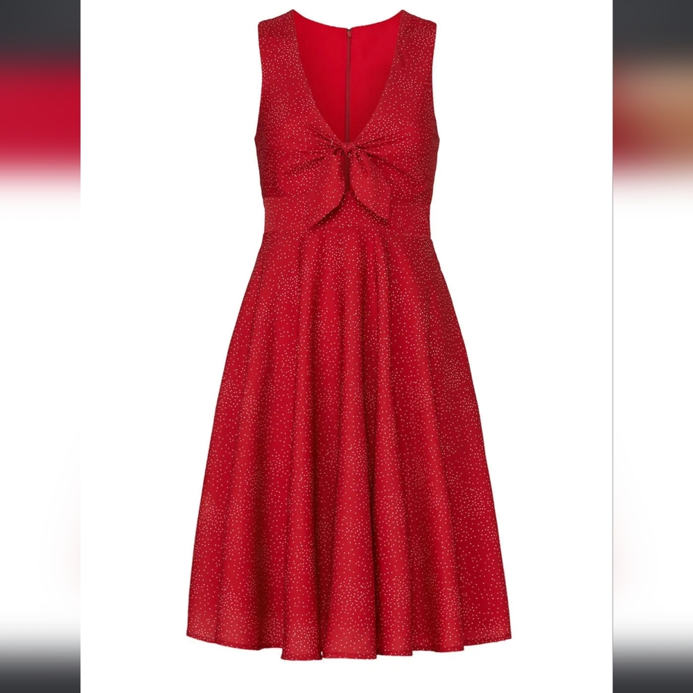 Hutch polka dot red tie front dress
